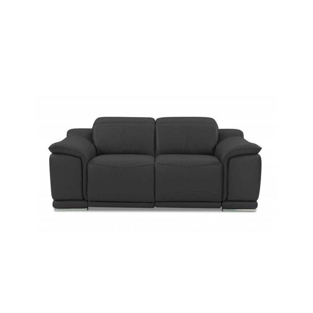 Three Piece Indoor Dark Gray Italian Leather Six Person Seating Set - Homeroots - Flyclothing LLC