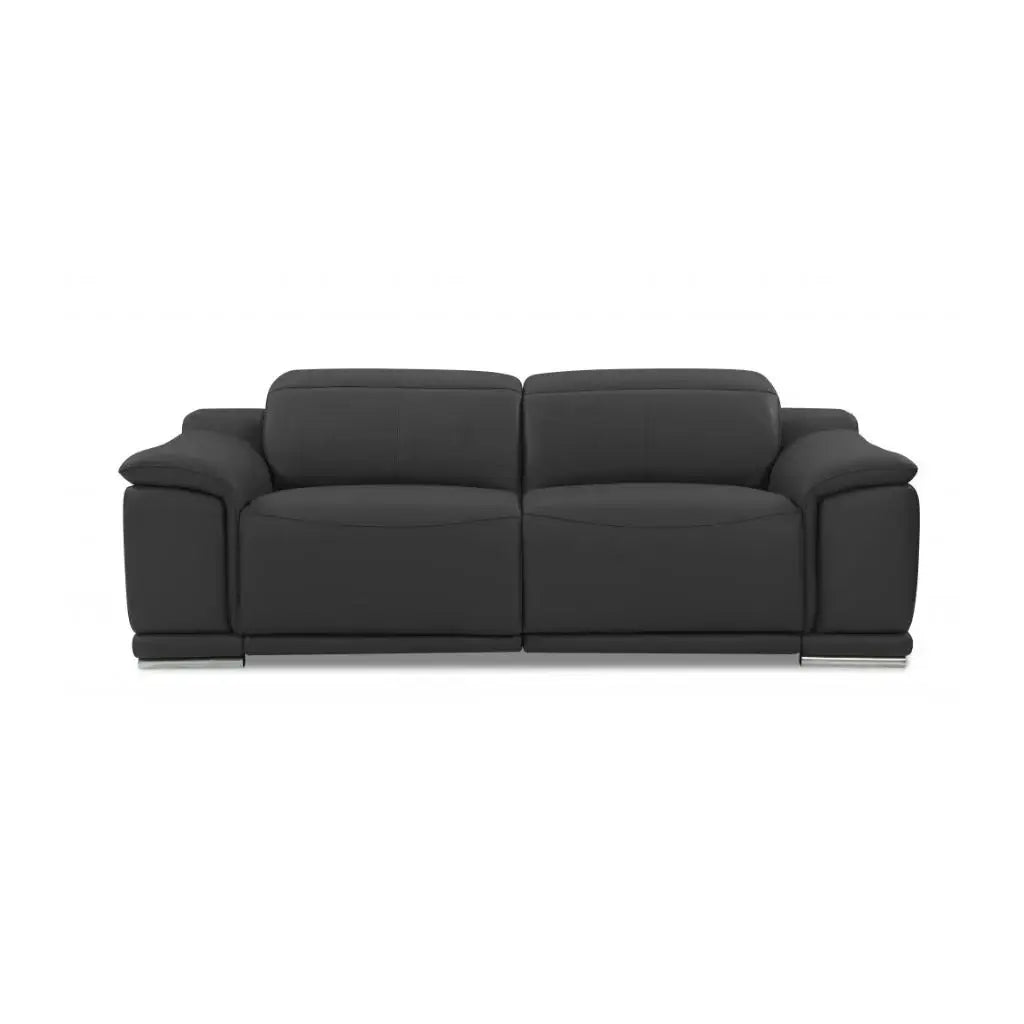 Three Piece Indoor Dark Gray Italian Leather Six Person Seating Set - Homeroots - Flyclothing LLC