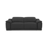 Three Piece Indoor Dark Gray Italian Leather Six Person Seating Set - Homeroots - Flyclothing LLC