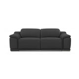 Three Piece Indoor Dark Gray Italian Leather Six Person Seating Set - Homeroots - Flyclothing LLC