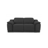 Two Piece Indoor Dark Gray Italian Leather Five Person Seating Set - Homeroots - Flyclothing LLC