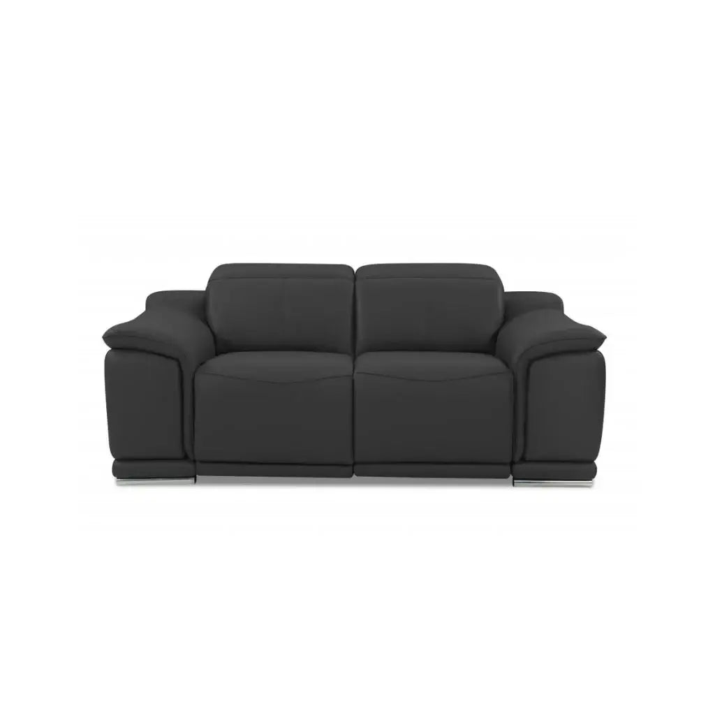 Two Piece Indoor Dark Gray Italian Leather Five Person Seating Set - Homeroots - Flyclothing LLC