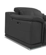 Two Piece Indoor Dark Gray Italian Leather Five Person Seating Set - Homeroots - Flyclothing LLC