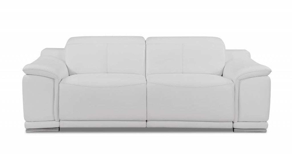 Two Piece Indoor White Italian Leather Five Person Seating Set - Homeroots - Flyclothing LLC