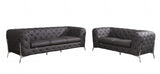 Two Piece Indoor Brown Italian Leather Five Person Seating Set - Homeroots - Flyclothing LLC