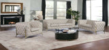 Three Piece Indoor Beige Italian Leather Six Person Seating Set - Homeroots - Flyclothing LLC
