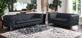 Two Piece Indoor Dark Gray Italian Leather Five Person Seating Set - Homeroots - Flyclothing LLC