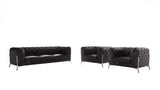 Three Piece Indoor Dark Gray Italian Leather Five Person Seating Set - Homeroots - Flyclothing LLC