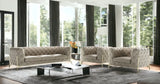 Three Piece Indoor Beige Italian Leather Five Person Seating Set - Homeroots - Flyclothing LLC