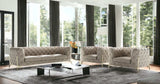 Three Piece Indoor Beige Italian Leather Five Person Seating Set - Homeroots - Flyclothing LLC