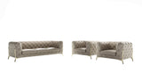 Three Piece Indoor Beige Italian Leather Five Person Seating Set - Homeroots - Flyclothing LLC