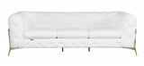 Three Piece Indoor White Italian Leather Five Person Seating Set - Homeroots - Flyclothing LLC