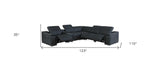 Black Italian Leather Power Reclining U Shaped Six Piece Corner Sectional With Console - Homeroots - Flyclothing LLC