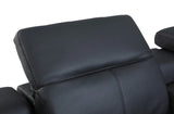 Black Italian Leather Power Reclining U Shaped Seven Piece Corner Sectional With Console - Homeroots - Flyclothing LLC