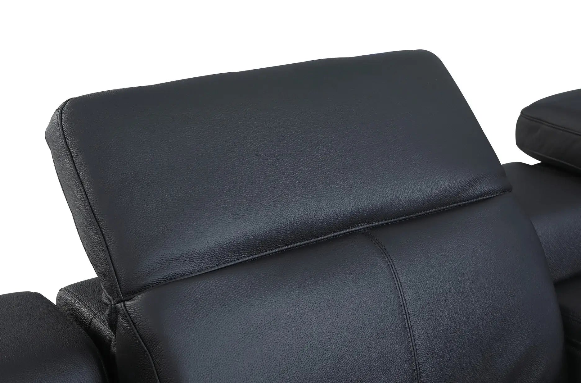 Black Italian Leather Power Reclining U Shaped Seven Piece Corner Sectional With Console - Homeroots - Flyclothing LLC