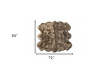 5' X 6' Taupe Wool Sheepskin Handmade Area Rug - Homeroots - Flyclothing LLC