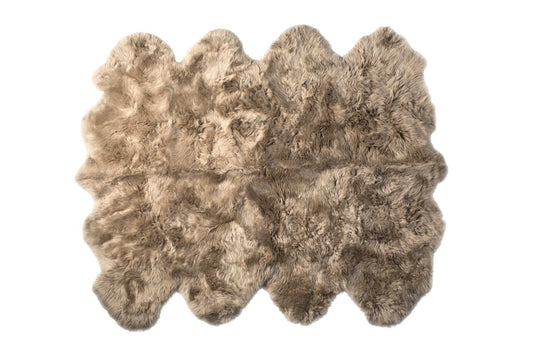 6' X 6' Taupe Wool Sheepskin Handmade Area Rug - Homeroots - Flyclothing LLC