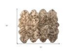 6' X 6' Taupe Wool Sheepskin Handmade Area Rug - Homeroots - Flyclothing LLC