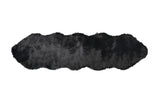 2' X 6' Black Faux Fur Washable Non Skid Area Rug - Homeroots