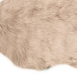 2' X 6' Taupe Faux Fur Washable Non Skid Area Rug - Homeroots