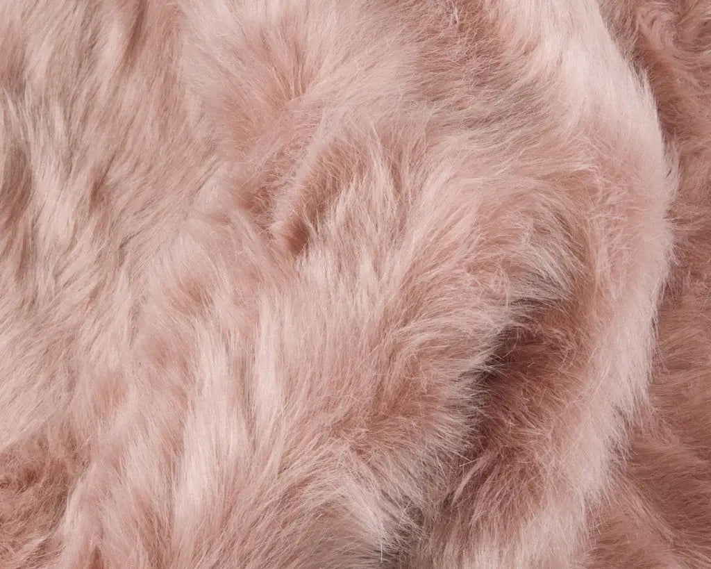 4' X 6' Dusty Rose Faux Fur Washable Non Skid Area Rug - Homeroots - Flyclothing LLC