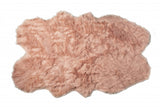 4' X 6' Dusty Rose Faux Fur Washable Non Skid Area Rug