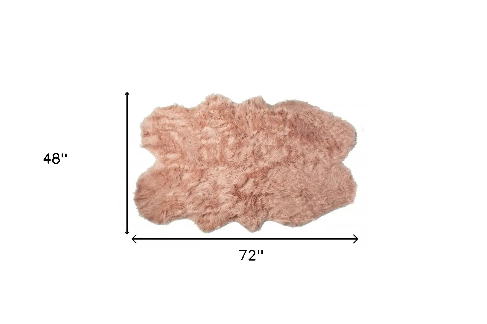 4' X 6' Dusty Rose Faux Fur Washable Non Skid Area Rug - Homeroots - Flyclothing LLC