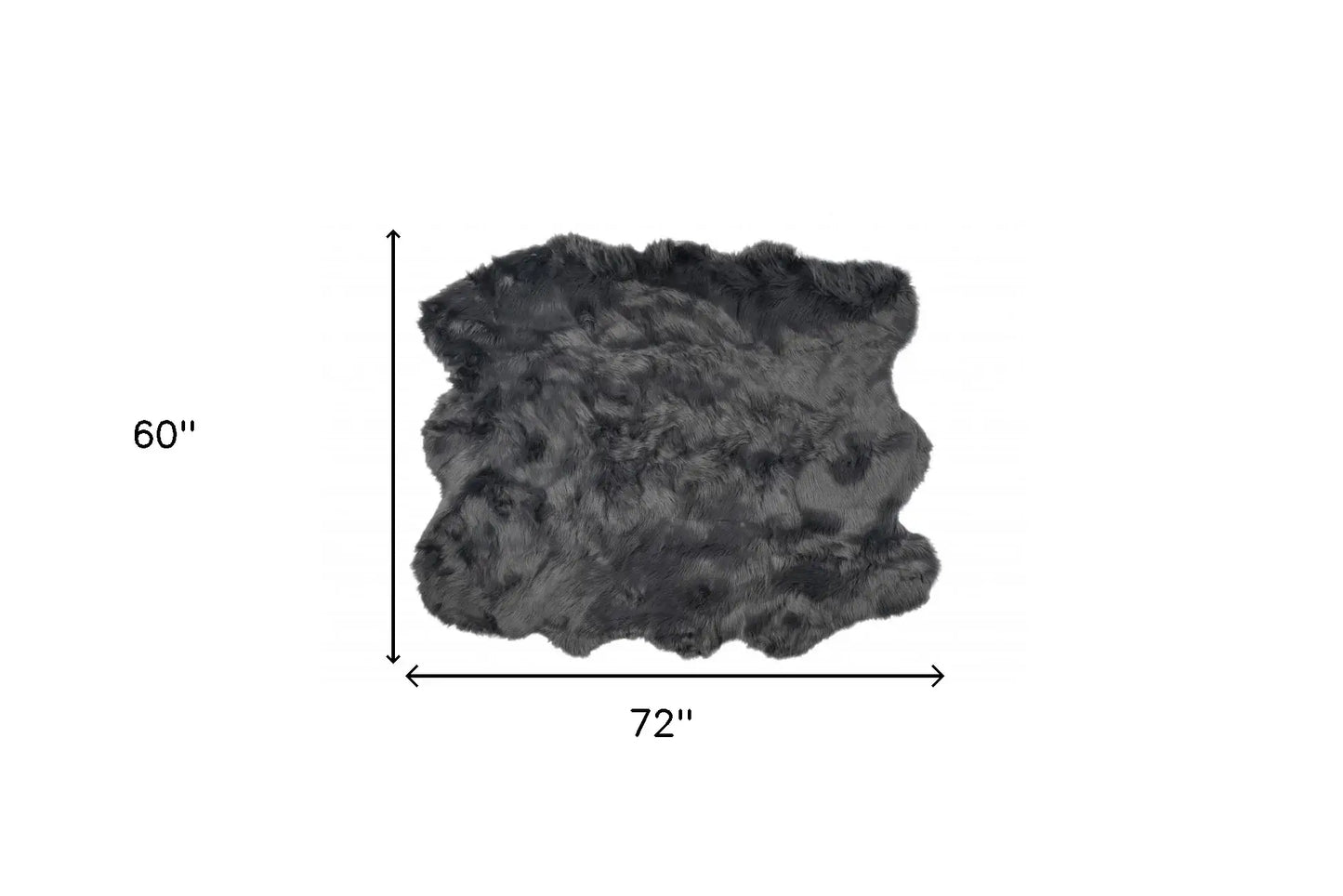 5' X 6' Grey Faux Fur Washable Non Skid Area Rug - Homeroots - Flyclothing LLC