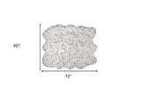 5' X 6' Grey Ombre Faux Sheepskin Non Skid Area Rug - Homeroots - Flyclothing LLC