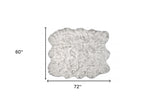 5' X 6' Grey Ombre Faux Sheepskin Non Skid Area Rug - Homeroots