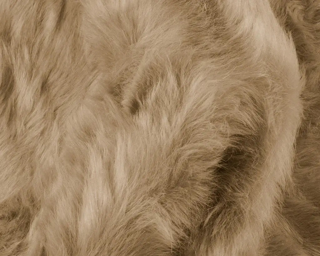 5' X 6' Tan Faux Sheepskin Non Skid Area Rug - Homeroots - Flyclothing LLC