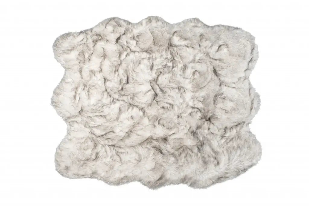 5' X 6' Chocolate Ombre Faux Sheepskin Non Skid Area Rug - Homeroots - Flyclothing LLC