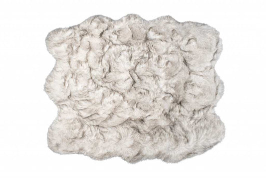 5' X 6' Chocolate Ombre Faux Sheepskin Non Skid Area Rug - Homeroots - Flyclothing LLC