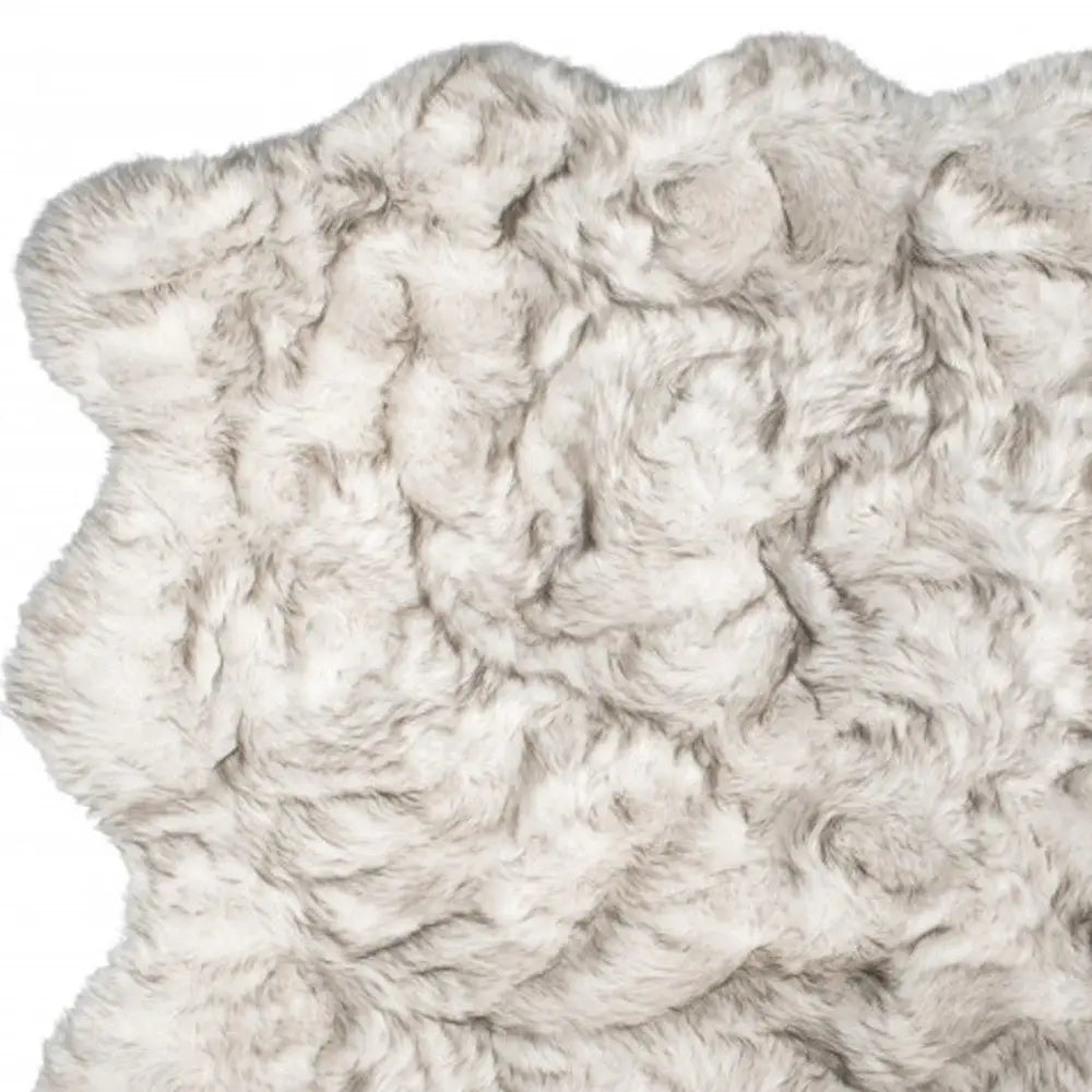 5' X 6' Chocolate Ombre Faux Sheepskin Non Skid Area Rug - Homeroots - Flyclothing LLC