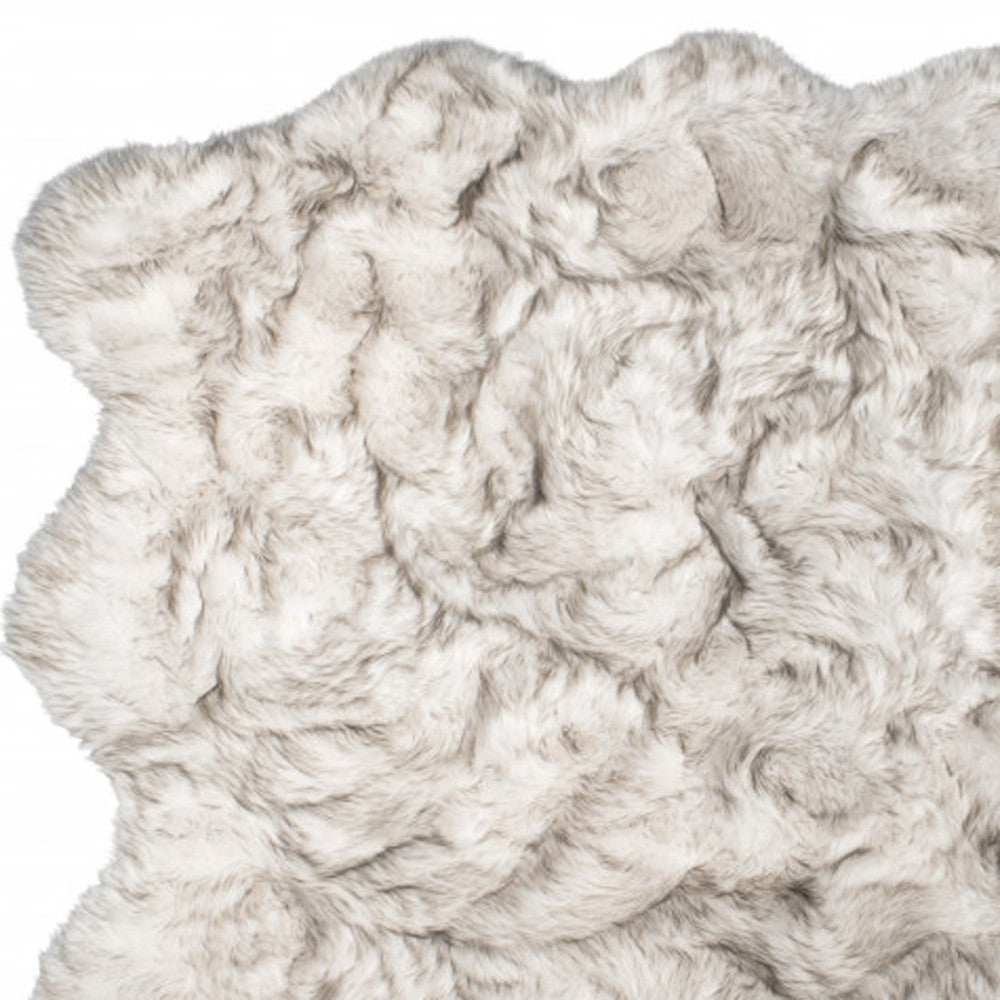 5' X 6' Chocolate Ombre Faux Sheepskin Non Skid Area Rug - Homeroots - Flyclothing LLC