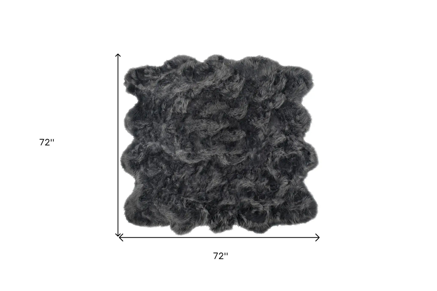 6' X 6' Grey Faux Fur Washable Non Skid Area Rug - Homeroots - Flyclothing LLC