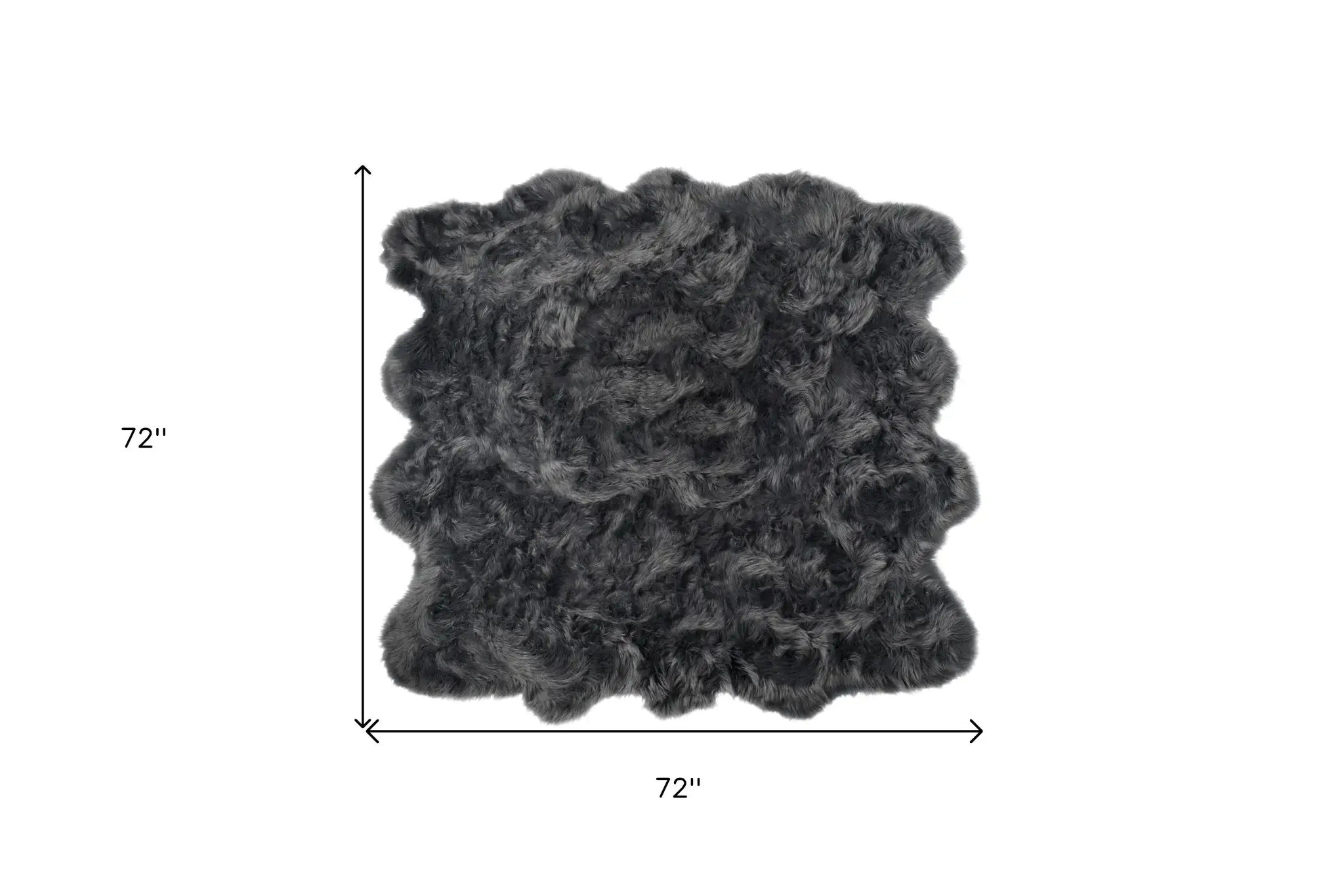 6' X 6' Grey Faux Fur Washable Non Skid Area Rug - Homeroots - Flyclothing LLC