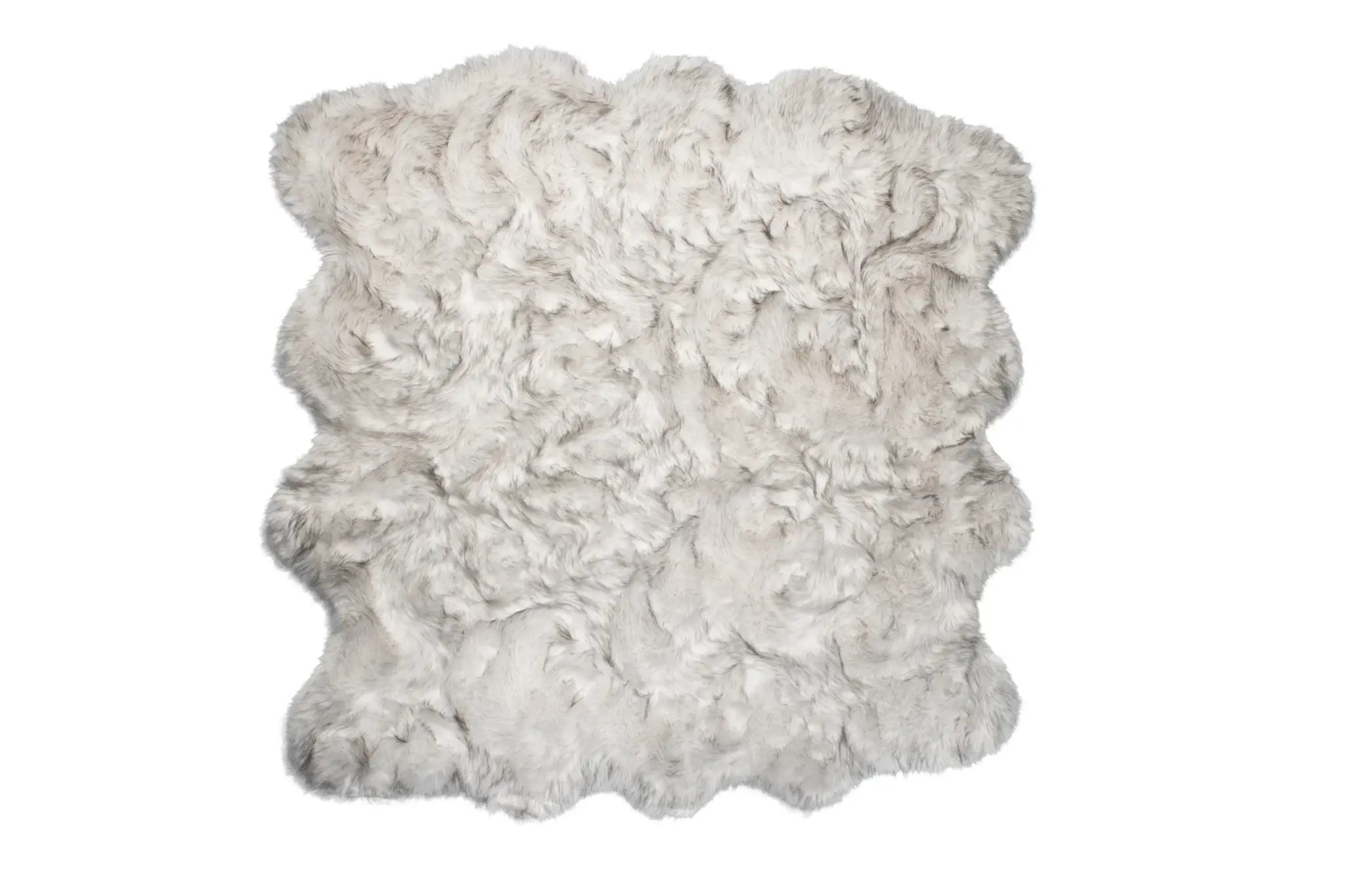 6' X 6' Ombre Grey Faux Fur Washable Non Skid Area Rug - Homeroots - Flyclothing LLC