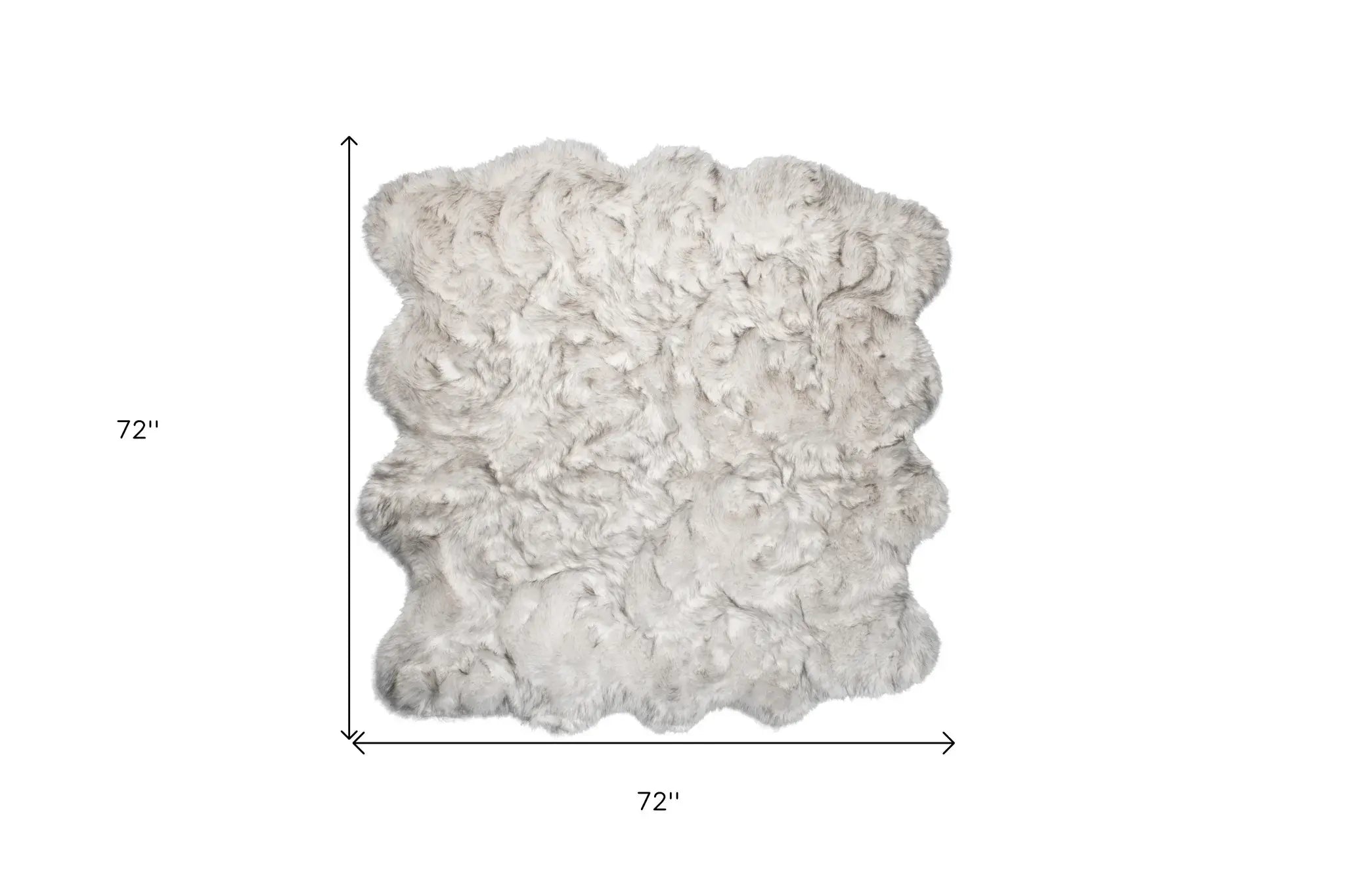 6' X 6' Ombre Grey Faux Fur Washable Non Skid Area Rug - Homeroots - Flyclothing LLC