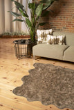 6' X 6' Tan Faux Fur Washable Non Skid Area Rug - Homeroots