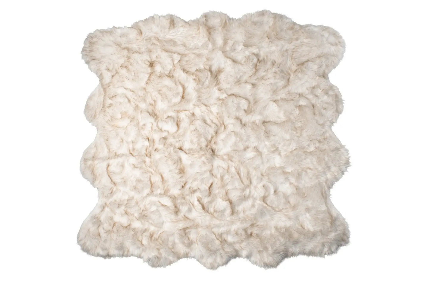 6' X 6' Ombre Tan Faux Fur Washable Non Skid Area Rug - Homeroots - Flyclothing LLC