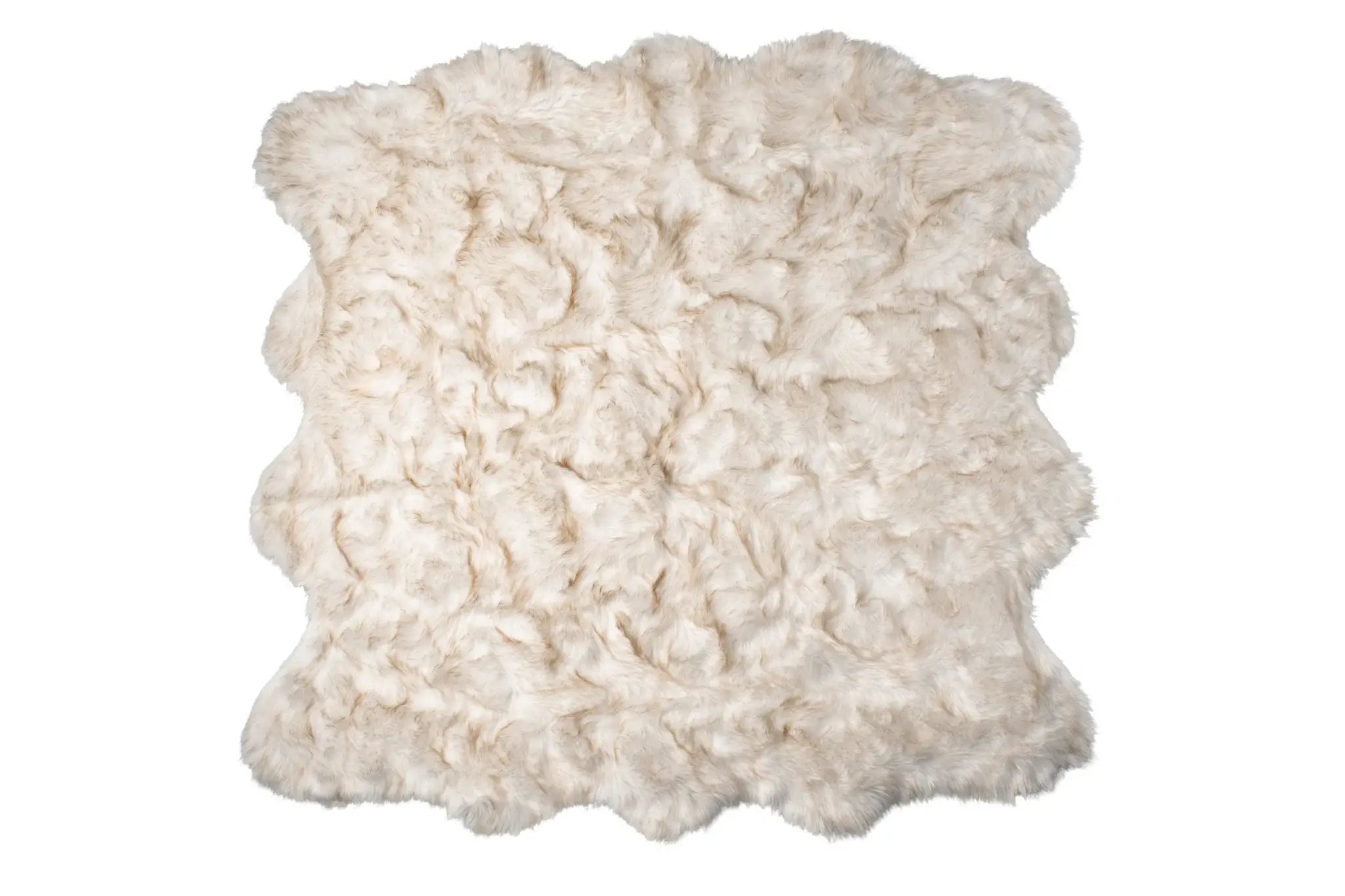 6' X 6' Ombre Tan Faux Fur Washable Non Skid Area Rug - Homeroots - Flyclothing LLC