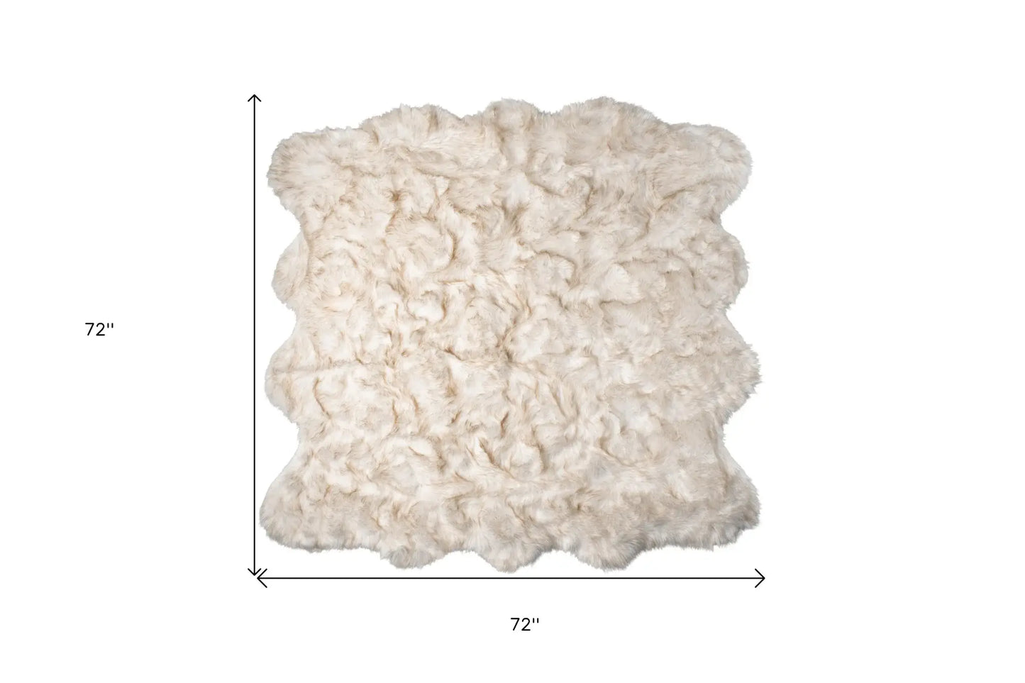 6' X 6' Ombre Tan Faux Fur Washable Non Skid Area Rug - Homeroots - Flyclothing LLC