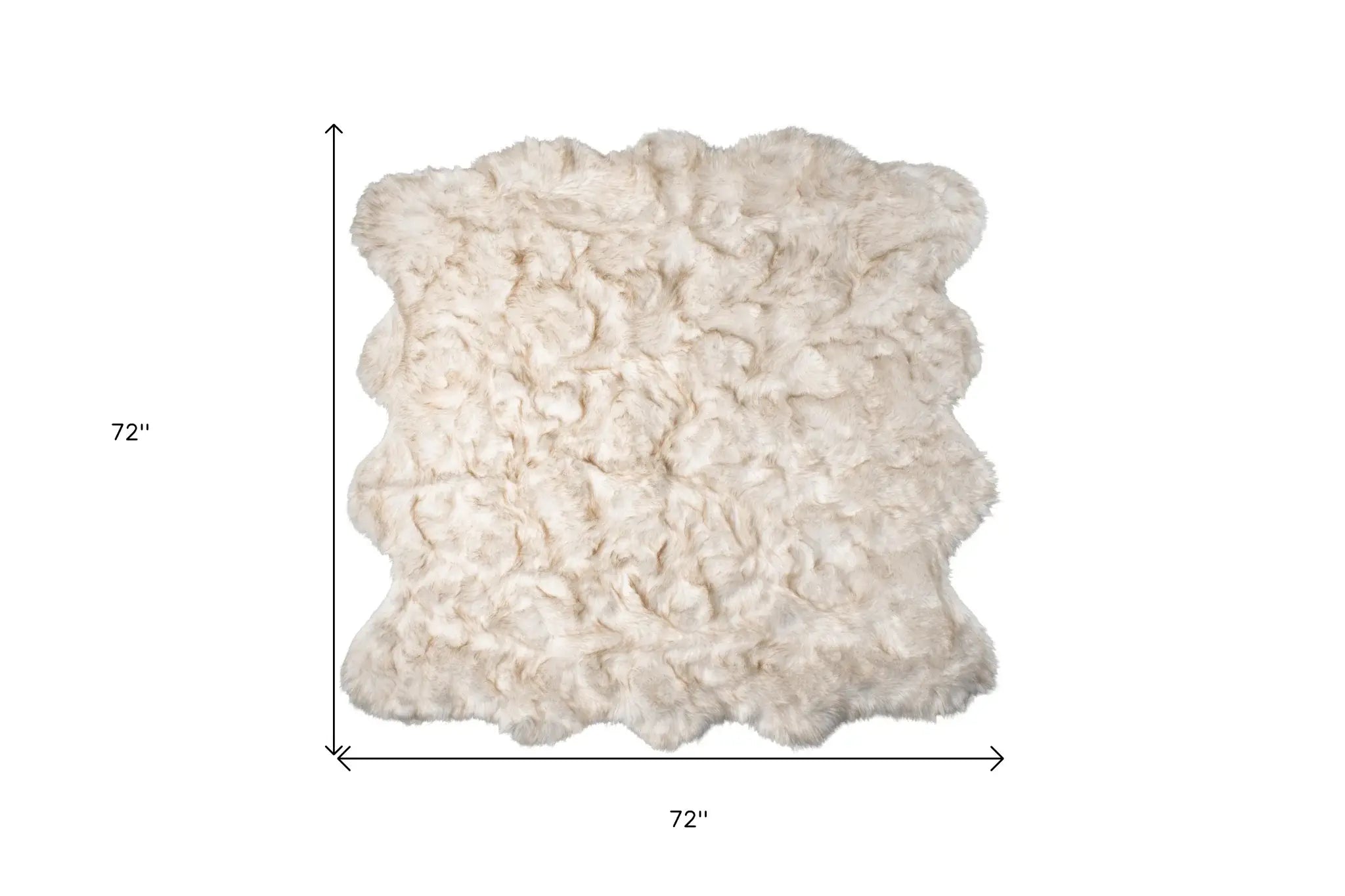 6' X 6' Ombre Tan Faux Fur Washable Non Skid Area Rug - Homeroots - Flyclothing LLC