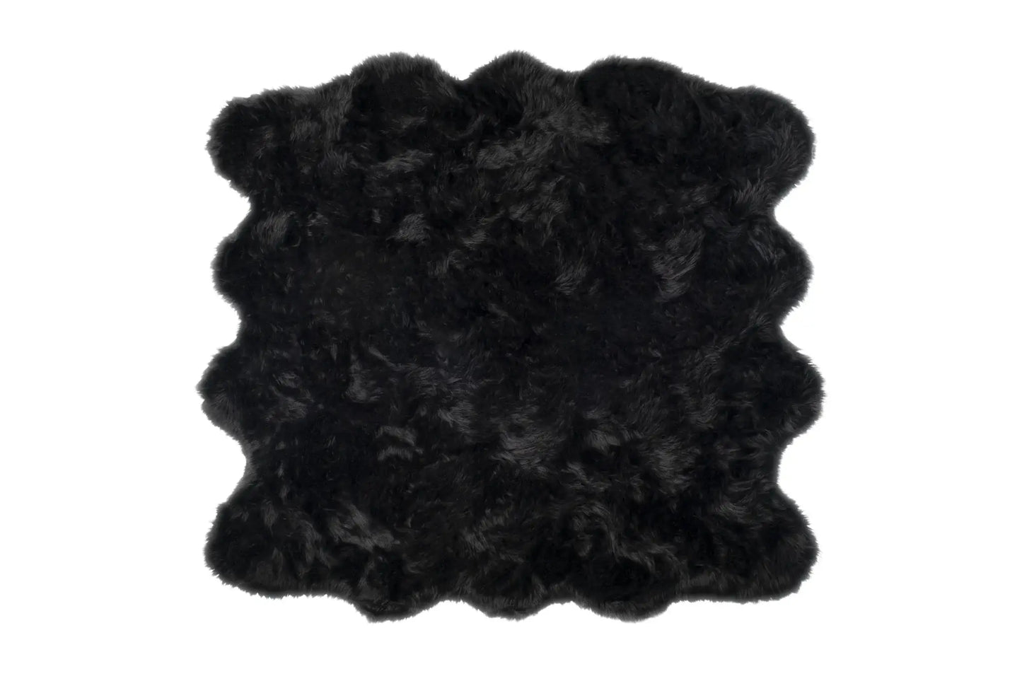 6' X 6' Black Faux Fur Washable Non Skid Area Rug - Homeroots - Flyclothing LLC