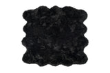 6' X 6' Black Faux Fur Washable Non Skid Area Rug - Homeroots - Flyclothing LLC