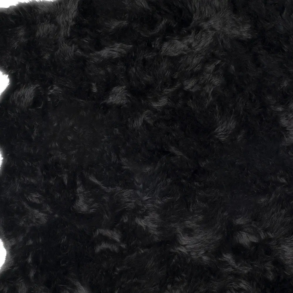 6' X 6' Black Faux Fur Washable Non Skid Area Rug - Homeroots - Flyclothing LLC