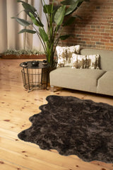 6' X 6' Chocolate Faux Fur Washable Non Skid Area Rug - Homeroots - Flyclothing LLC