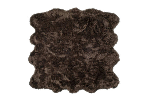 6' X 6' Chocolate Faux Fur Washable Non Skid Area Rug - Homeroots - Flyclothing LLC