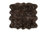 6' X 6' Chocolate Faux Fur Washable Non Skid Area Rug - Homeroots